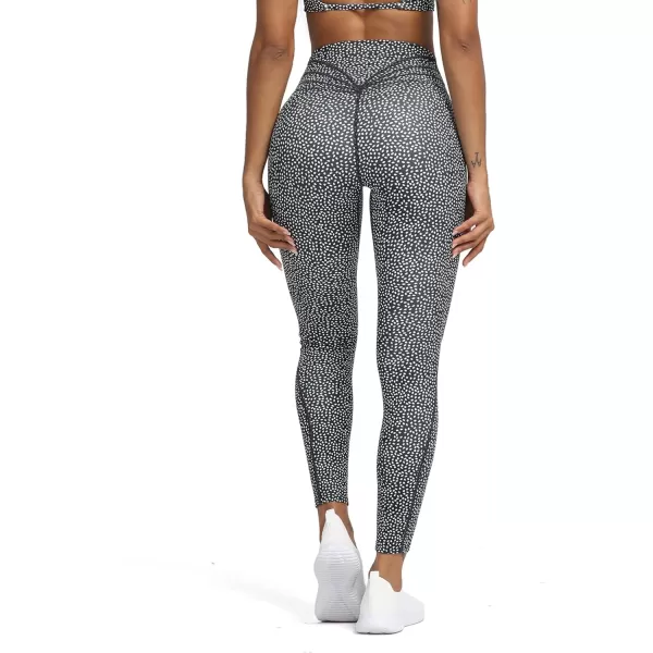 Aoxjox High Waisted Workout Leggings for Women Trinity Yoga Pants 265quotBlueberry Dot Print