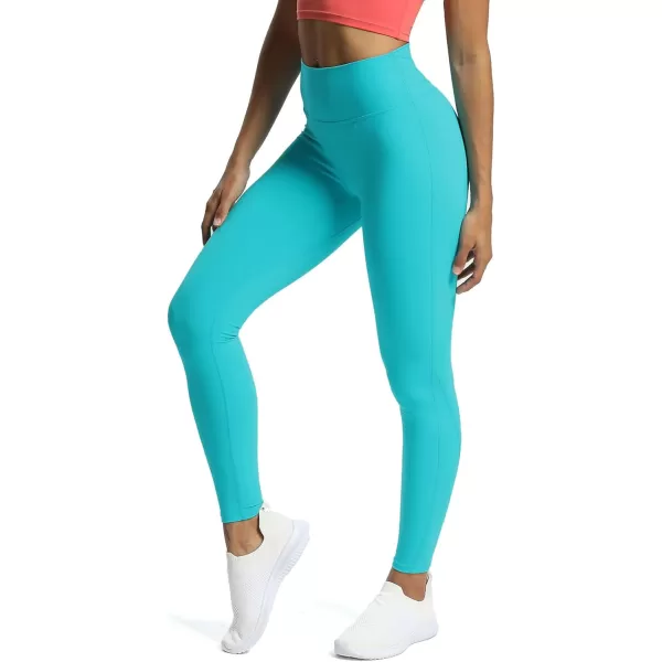 Aoxjox High Waisted Workout Leggings for Women Trinity Yoga Pants 265quotCascade Blue