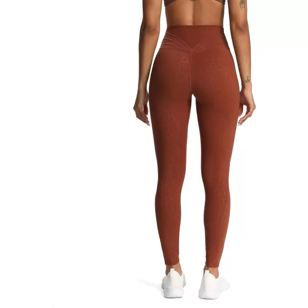 Aoxjox High Waisted Workout Leggings for Women Trinity Yoga Pants 265quotCherry Mahogany Leopard Print