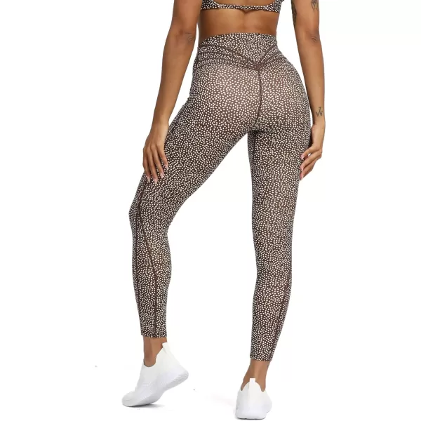 Aoxjox High Waisted Workout Leggings for Women Trinity Yoga Pants 265quotCoffee Dot Print