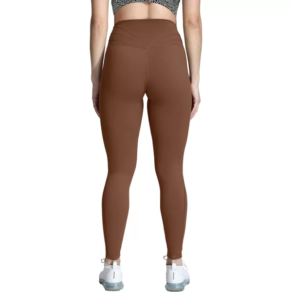 Aoxjox High Waisted Workout Leggings for Women Trinity Yoga Pants 265quotDandelion Brown