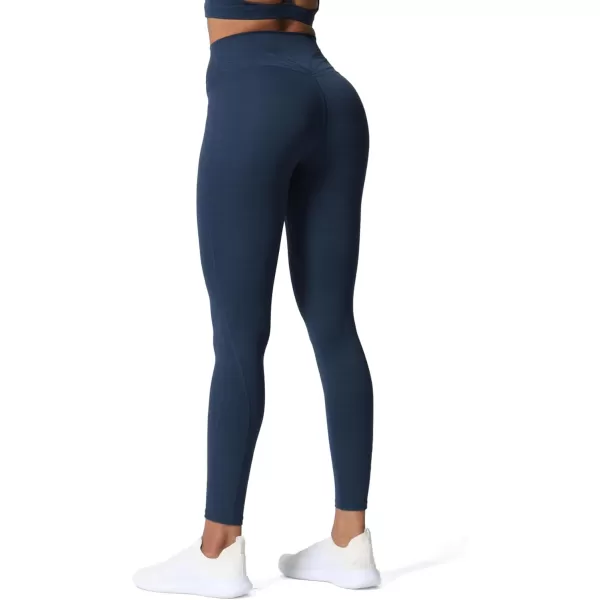 Aoxjox High Waisted Workout Leggings for Women Trinity Yoga Pants 265quotDark Blue Marlsize Up for Less Compression