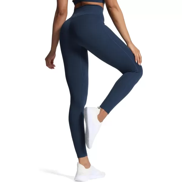 Aoxjox High Waisted Workout Leggings for Women Trinity Yoga Pants 265quotDark Blue Marlsize Up for Less Compression