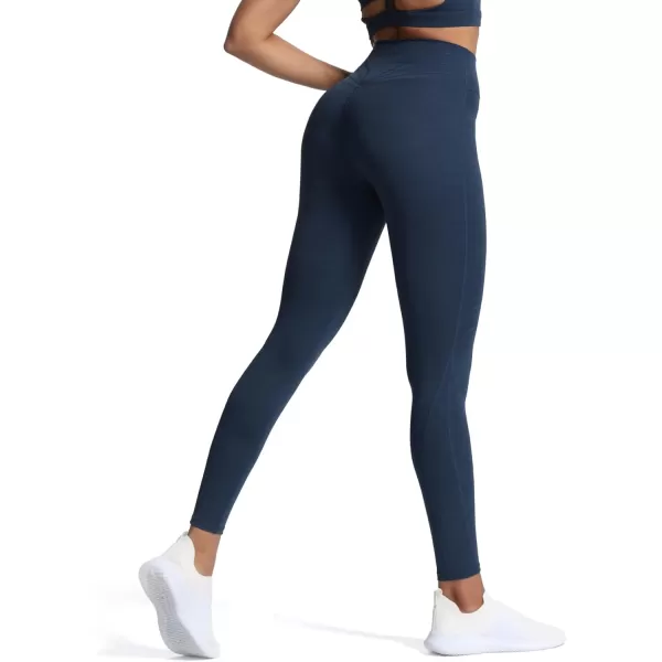 Aoxjox High Waisted Workout Leggings for Women Trinity Yoga Pants 265quotDark Blue Marlsize Up for Less Compression