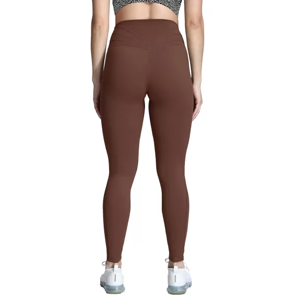 Aoxjox High Waisted Workout Leggings for Women Trinity Yoga Pants 265quotDark Brown