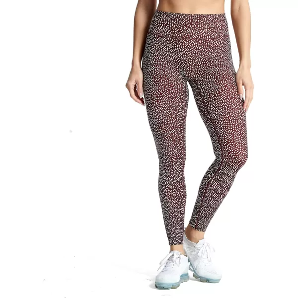 Aoxjox High Waisted Workout Leggings for Women Trinity Yoga Pants 265quotDark Red Dot Print