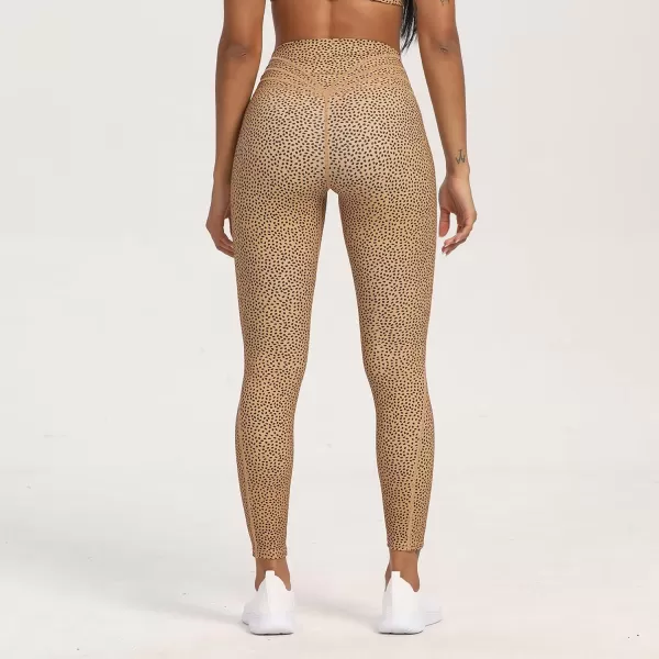 Aoxjox High Waisted Workout Leggings for Women Trinity Yoga Pants 265quotIced Coffee Dot Print