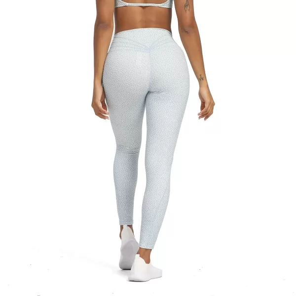 Aoxjox High Waisted Workout Leggings for Women Trinity Yoga Pants 265quotLight Blue Dot Print