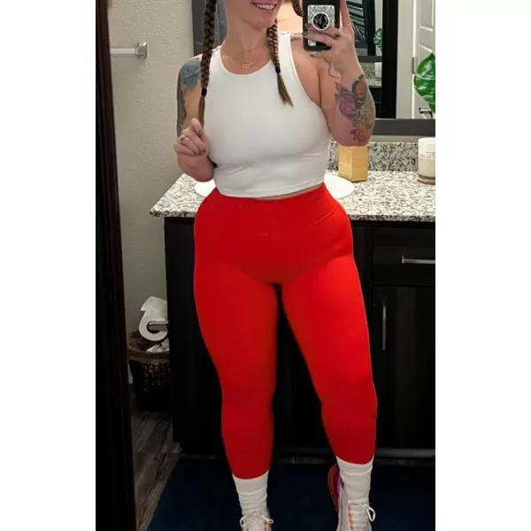Aoxjox High Waisted Workout Leggings for Women Trinity Yoga Pants 265quotRacing Red