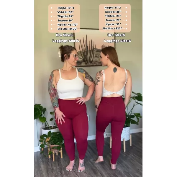 Aoxjox High Waisted Workout Leggings for Women Trinity Yoga Pants 265quotRumba Red