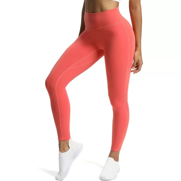 Aoxjox High Waisted Workout Leggings for Women Trinity Yoga Pants 265quotSpiced Coral
