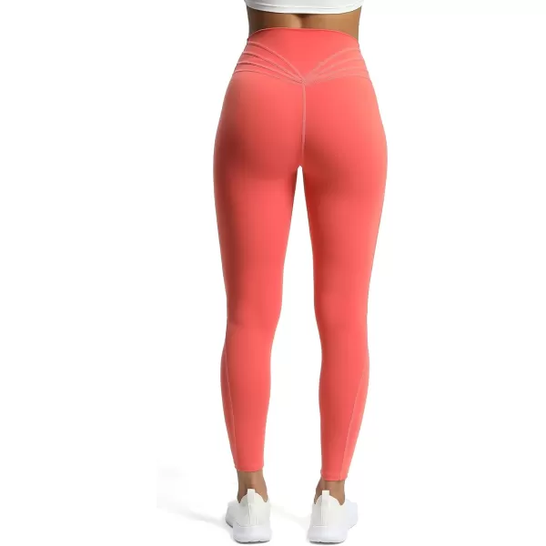 Aoxjox High Waisted Workout Leggings for Women Trinity Yoga Pants 265quotSpiced Coral
