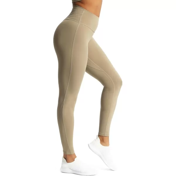 Aoxjox High Waisted Workout Leggings for Women Trinity Yoga Pants 265quotTaupe