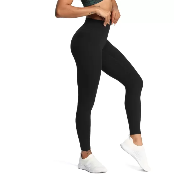 Aoxjox High Waisted Workout Leggings for Women Tummy Control Buttery Soft Yoga Metamorph Deep V Pants 26quotBlack 3 Pieces Pack