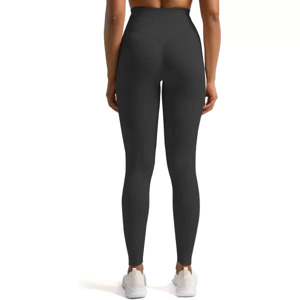 Aoxjox High Waisted Workout Leggings for Women Tummy Control Buttery Soft Yoga Metamorph Deep V Pants 26quotBlack Marl