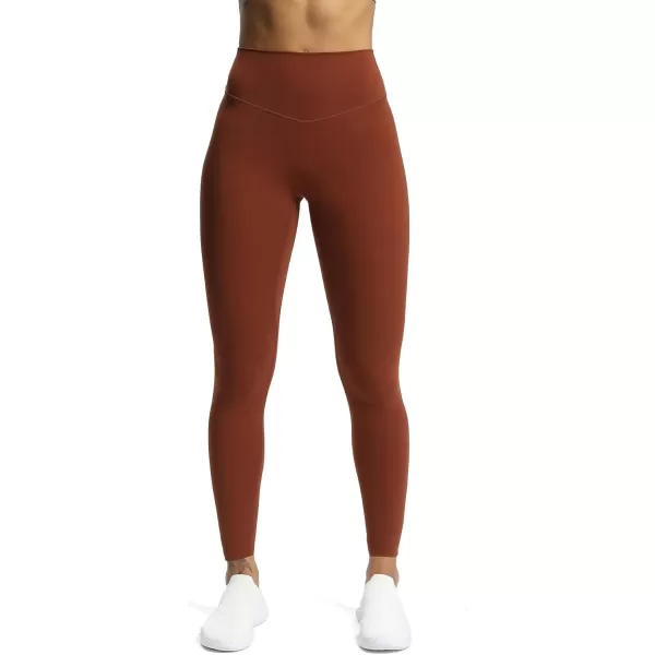 Aoxjox High Waisted Workout Leggings for Women Tummy Control Buttery Soft Yoga Metamorph Deep V Pants 26quotCherry Mahogany