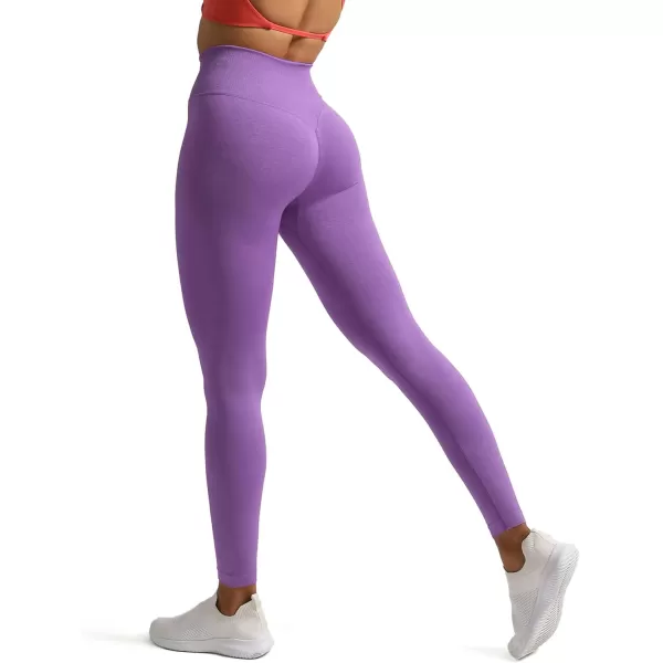 Aoxjox High Waisted Workout Leggings for Women Tummy Control Buttery Soft Yoga Metamorph Deep V Pants 26quotChive Blossom Marl
