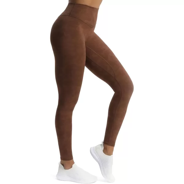 Aoxjox High Waisted Workout Leggings for Women Tummy Control Buttery Soft Yoga Metamorph Deep V Pants 26quotCloud Brown