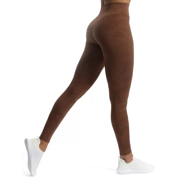 Aoxjox High Waisted Workout Leggings for Women Tummy Control Buttery Soft Yoga Metamorph Deep V Pants 26quotCloud Brown