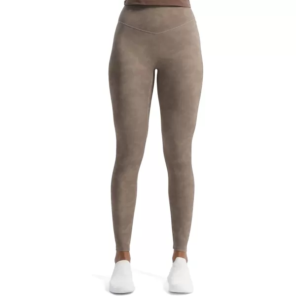 Aoxjox High Waisted Workout Leggings for Women Tummy Control Buttery Soft Yoga Metamorph Deep V Pants 26quotCloud Fade Mocha