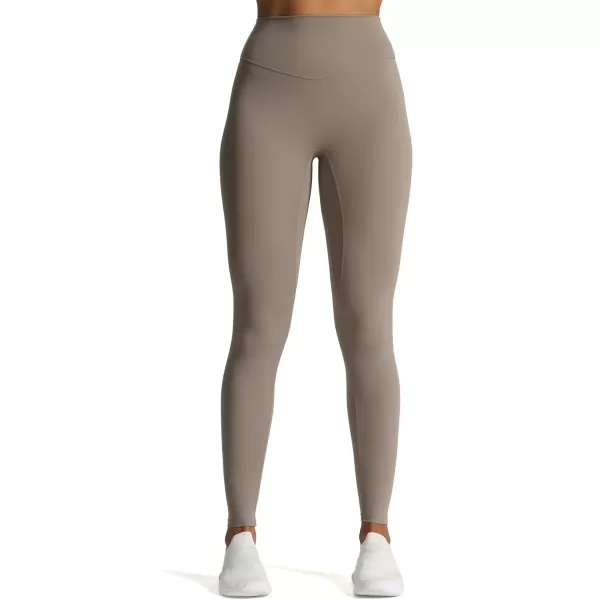 Aoxjox High Waisted Workout Leggings for Women Tummy Control Buttery Soft Yoga Metamorph Deep V Pants 26quotDriftwood