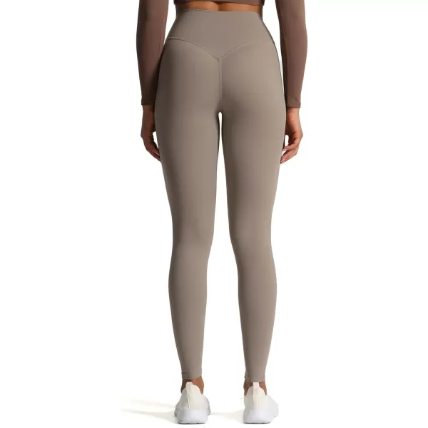 Aoxjox High Waisted Workout Leggings for Women Tummy Control Buttery Soft Yoga Metamorph Deep V Pants 26quotDriftwood