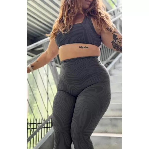 Aoxjox High Waisted Workout Leggings for Women Tummy Control Buttery Soft Yoga Metamorph Deep V Pants 26quotGrey Swirl