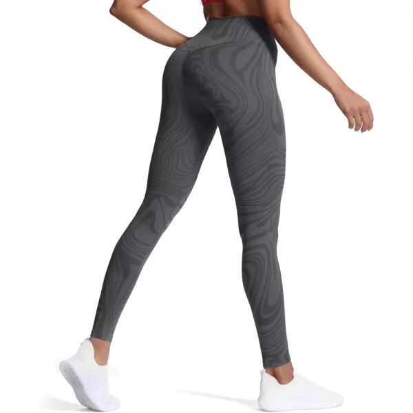 Aoxjox High Waisted Workout Leggings for Women Tummy Control Buttery Soft Yoga Metamorph Deep V Pants 26quotGrey Swirl