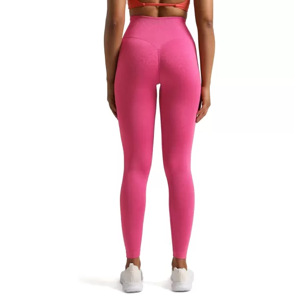Aoxjox High Waisted Workout Leggings for Women Tummy Control Buttery Soft Yoga Metamorph Deep V Pants 26quotMagenta Marl