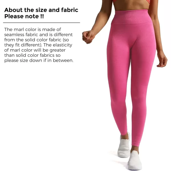 Aoxjox High Waisted Workout Leggings for Women Tummy Control Buttery Soft Yoga Metamorph Deep V Pants 26quotMagenta Marl