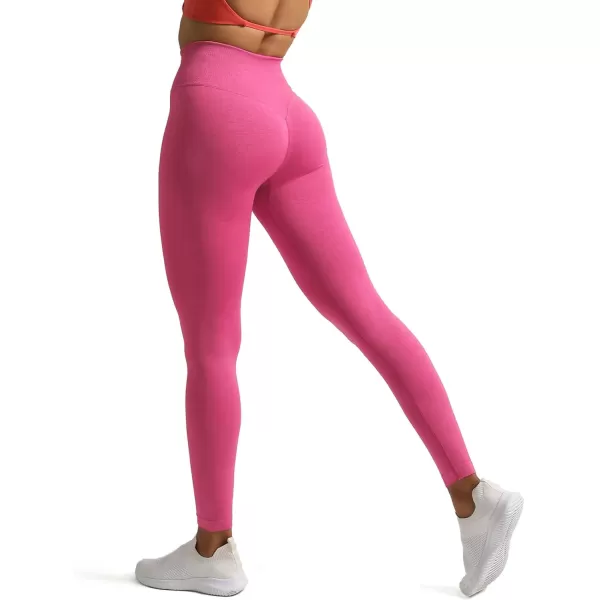 Aoxjox High Waisted Workout Leggings for Women Tummy Control Buttery Soft Yoga Metamorph Deep V Pants 26quotMagenta Marl