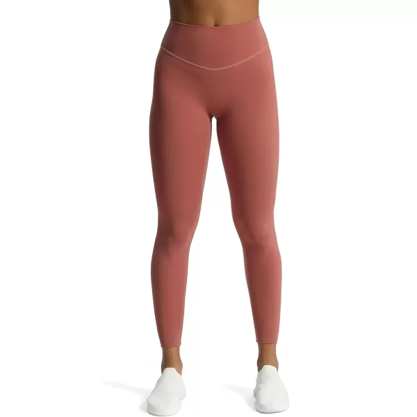 Aoxjox High Waisted Workout Leggings for Women Tummy Control Buttery Soft Yoga Metamorph Deep V Pants 26quotRust Red