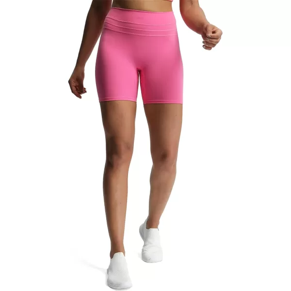 Aoxjox High Waisted Workout Shorts for Women Scrunch Tummy Control Luna Buttery Soft Yoga Shorts 6quotAzalea Pink