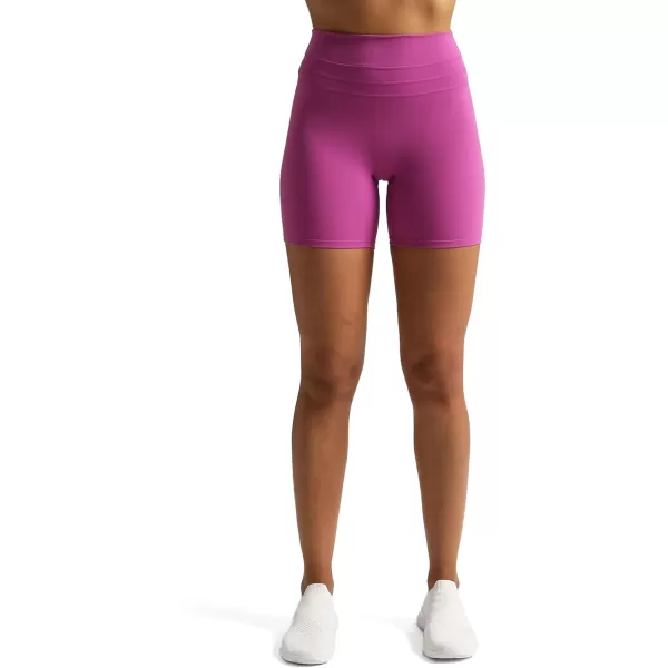 Aoxjox High Waisted Workout Shorts for Women Scrunch Tummy Control Luna Buttery Soft Yoga Shorts 6quotCattleya Purple