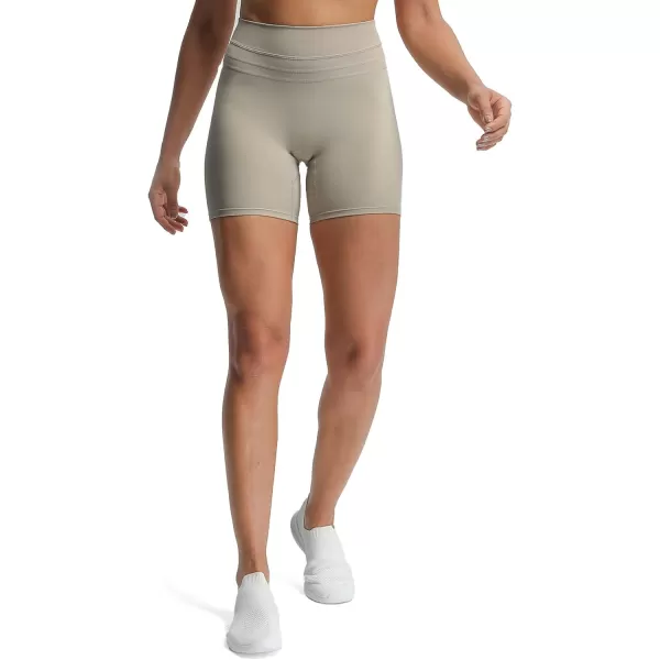 Aoxjox High Waisted Workout Shorts for Women Scrunch Tummy Control Luna Buttery Soft Yoga Shorts 6quotMink