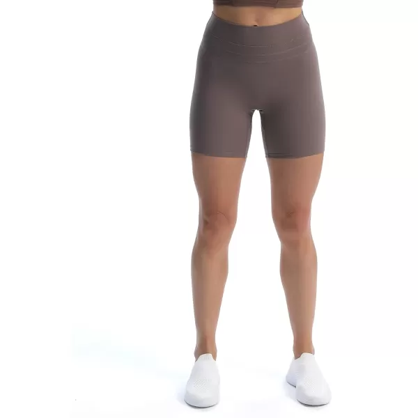 Aoxjox High Waisted Workout Shorts for Women Scrunch Tummy Control Luna Buttery Soft Yoga Shorts 6quotPlum Truffle