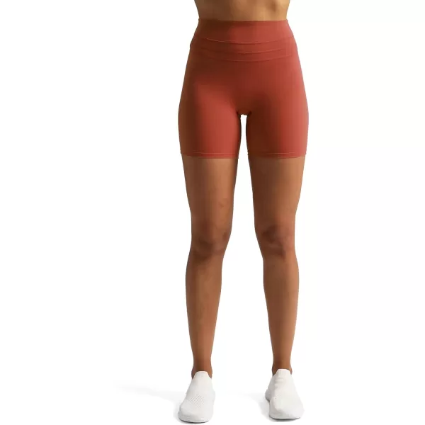 Aoxjox High Waisted Workout Shorts for Women Scrunch Tummy Control Luna Buttery Soft Yoga Shorts 6quotRust Red