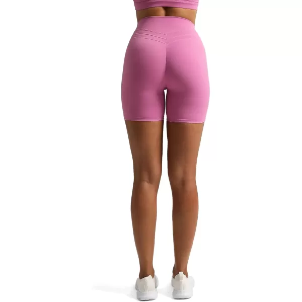 Aoxjox High Waisted Workout Shorts for Women Scrunch Tummy Control Luna Buttery Soft Yoga Shorts 6quotSpring Crocus