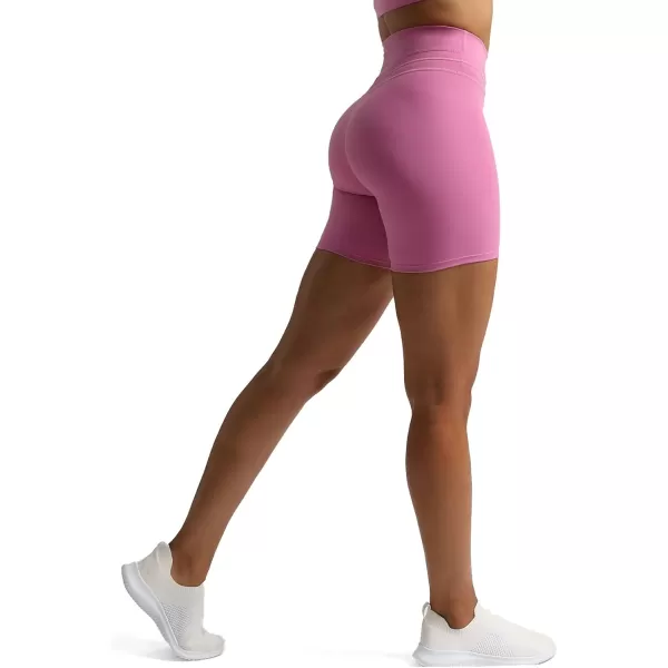 Aoxjox High Waisted Workout Shorts for Women Scrunch Tummy Control Luna Buttery Soft Yoga Shorts 6quotSpring Crocus