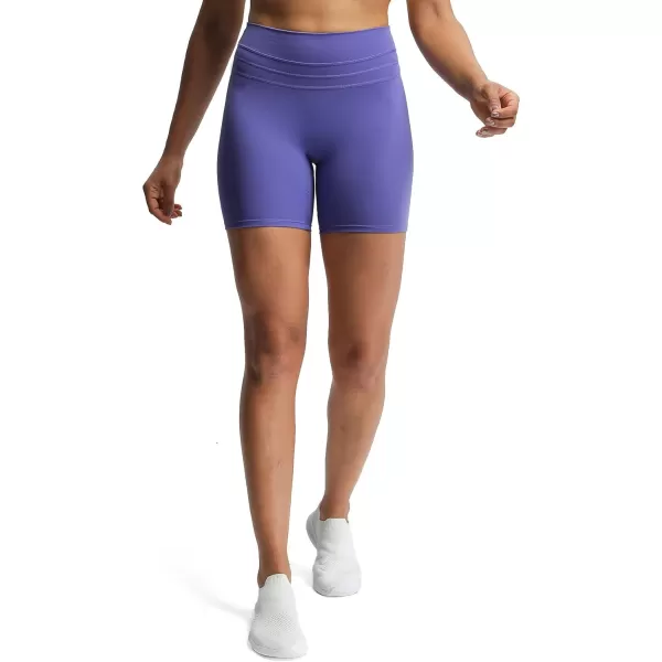 Aoxjox High Waisted Workout Shorts for Women Scrunch Tummy Control Luna Buttery Soft Yoga Shorts 6quotViolet