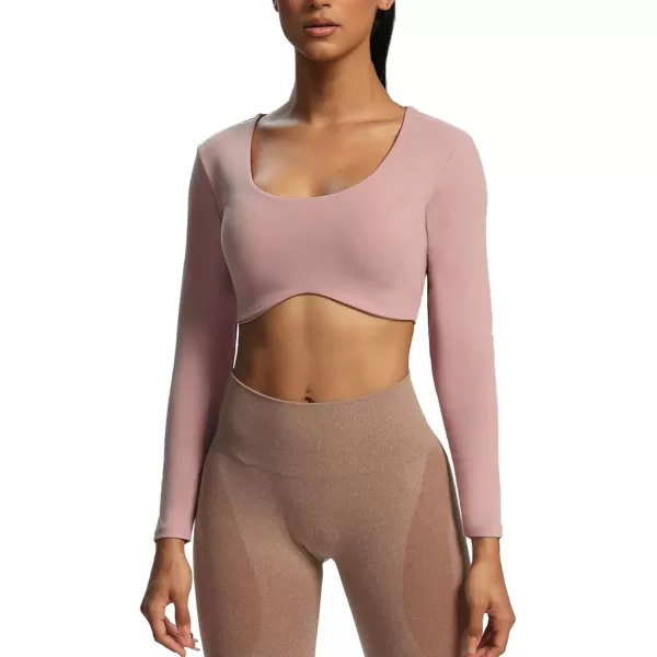 Aoxjox Long Sleeve Crop Tops for Women Define Sculpt Workout Crop T Shirt TopWoodrose