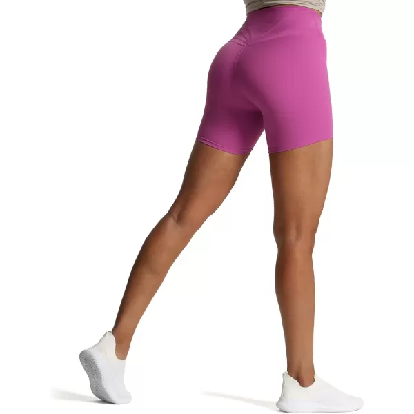 Aoxjox Trinity Workout Biker Shorts for Women CrossWaist Crossover High Waisted Exercise Athletic Gym Running Yoga Shorts 6quotCattleya Purple