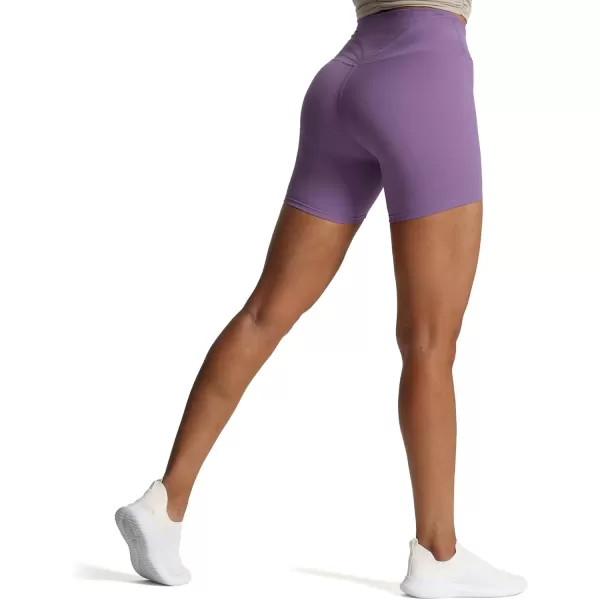 Aoxjox Trinity Workout Biker Shorts for Women CrossWaist Crossover High Waisted Exercise Athletic Gym Running Yoga Shorts 6quotChive Blossom