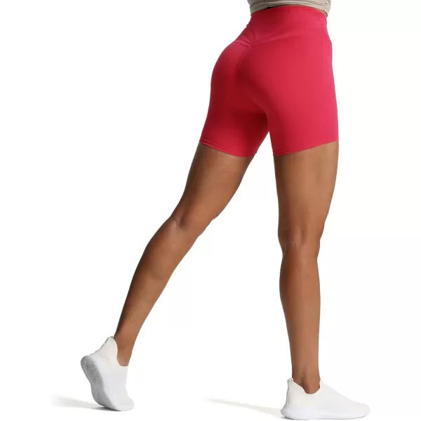 Aoxjox Trinity Workout Biker Shorts for Women CrossWaist Crossover High Waisted Exercise Athletic Gym Running Yoga Shorts 6quotLove Potion