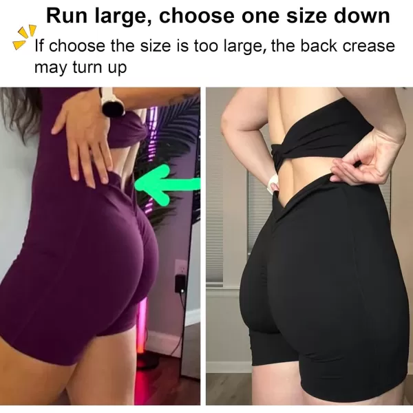 Aoxjox Twist Front and Back Workout Lola Romper for Women  HighWaist One Piece Scrunch Gym Yoga Sports Jumpsuit 6quotSage Green Run Large  Choose One Size Down