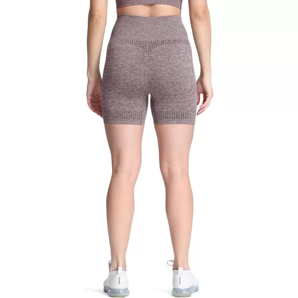 Aoxjox Vital Seamless Biker Shorts for Women High Waist Workout Shorts Booty Running Yoga Shorts 5quotA Coffee Marl