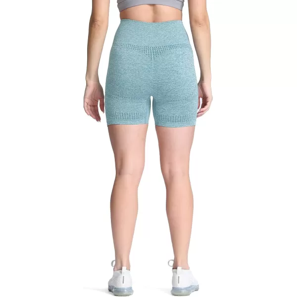 Aoxjox Vital Seamless Biker Shorts for Women High Waist Workout Shorts Booty Running Yoga Shorts 5quotA Forest Green Marl