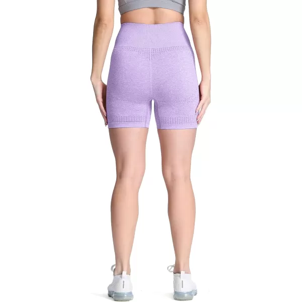 Aoxjox Vital Seamless Biker Shorts for Women High Waist Workout Shorts Booty Running Yoga Shorts 5quotA Lilac Marl