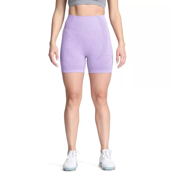 Aoxjox Vital Seamless Biker Shorts for Women High Waist Workout Shorts Booty Running Yoga Shorts 5quotA Lilac Marl