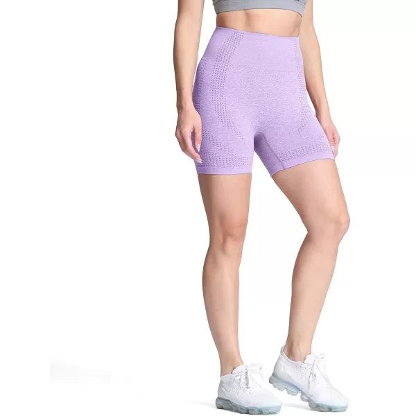 Aoxjox Vital Seamless Biker Shorts for Women High Waist Workout Shorts Booty Running Yoga Shorts 5quotA Lilac Marl